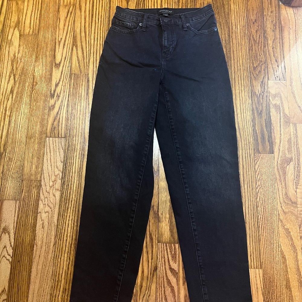 Banana Republic High Rise Straight Black Jeans 25/0